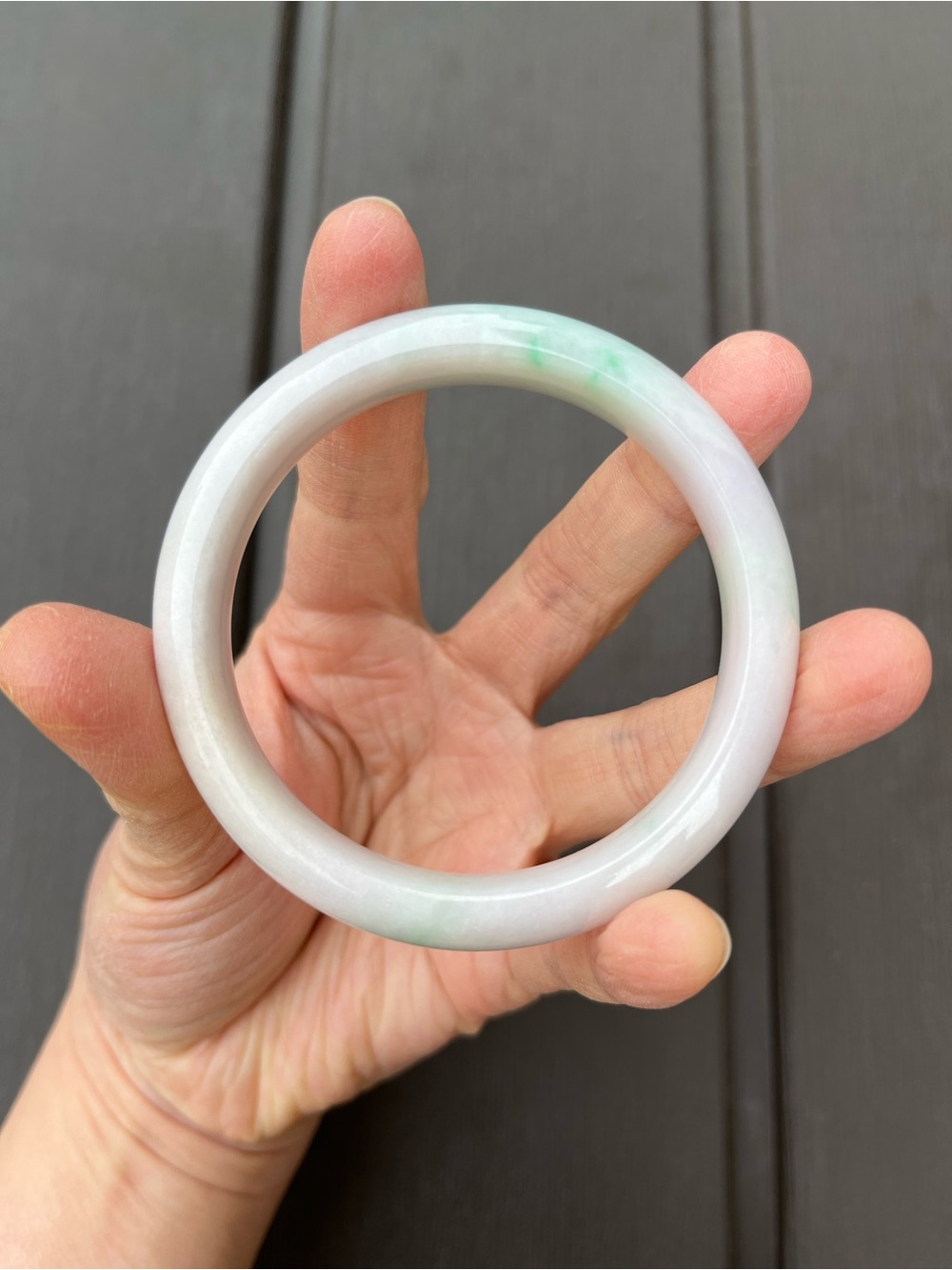 BW089-RM 56.2mm Certified Untreated Grade A Burmese Jadeite Bangle Jade Bracelet - Picture 6 of 16